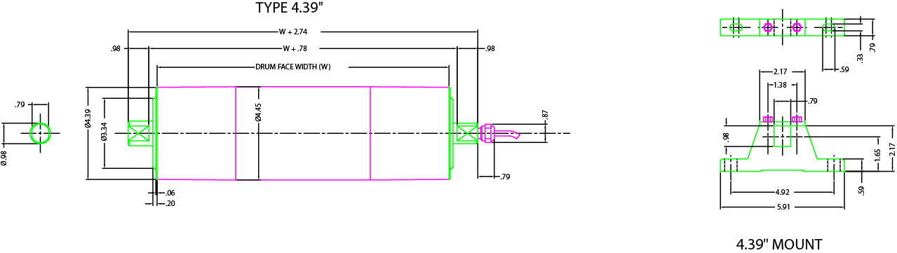 4.39in Diameter Drum Motor