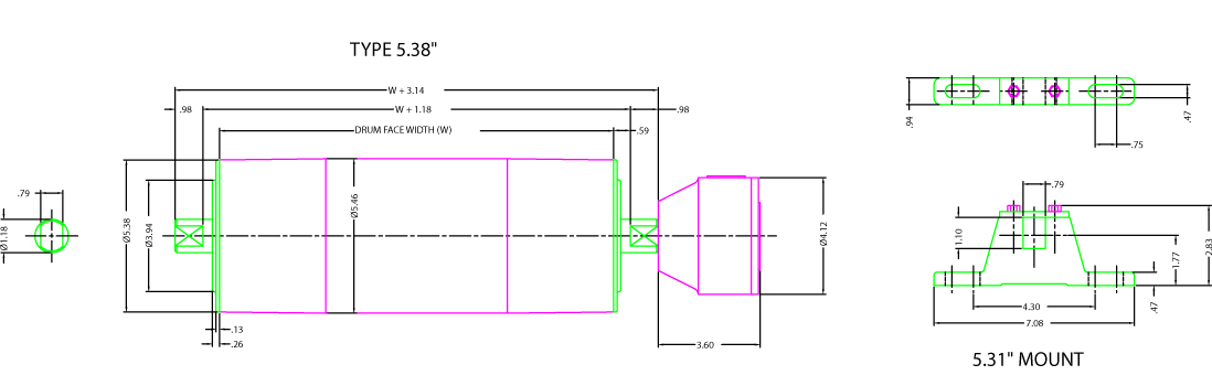5.31in Diameter Drum Motor