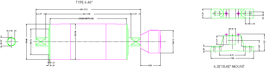 6.46in Diameter Drum Motor